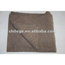 100%cashmere knitted solid/plain blankets/bed throws